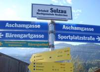 Wegweiser am Tauernradweg zur Wildalm